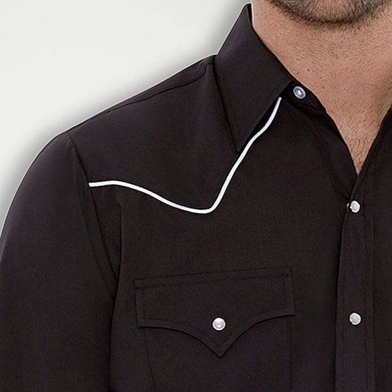 Ely Cattleman Piped-Yolk Mens Long Sleeve Classic Fit Button-Down Shirt