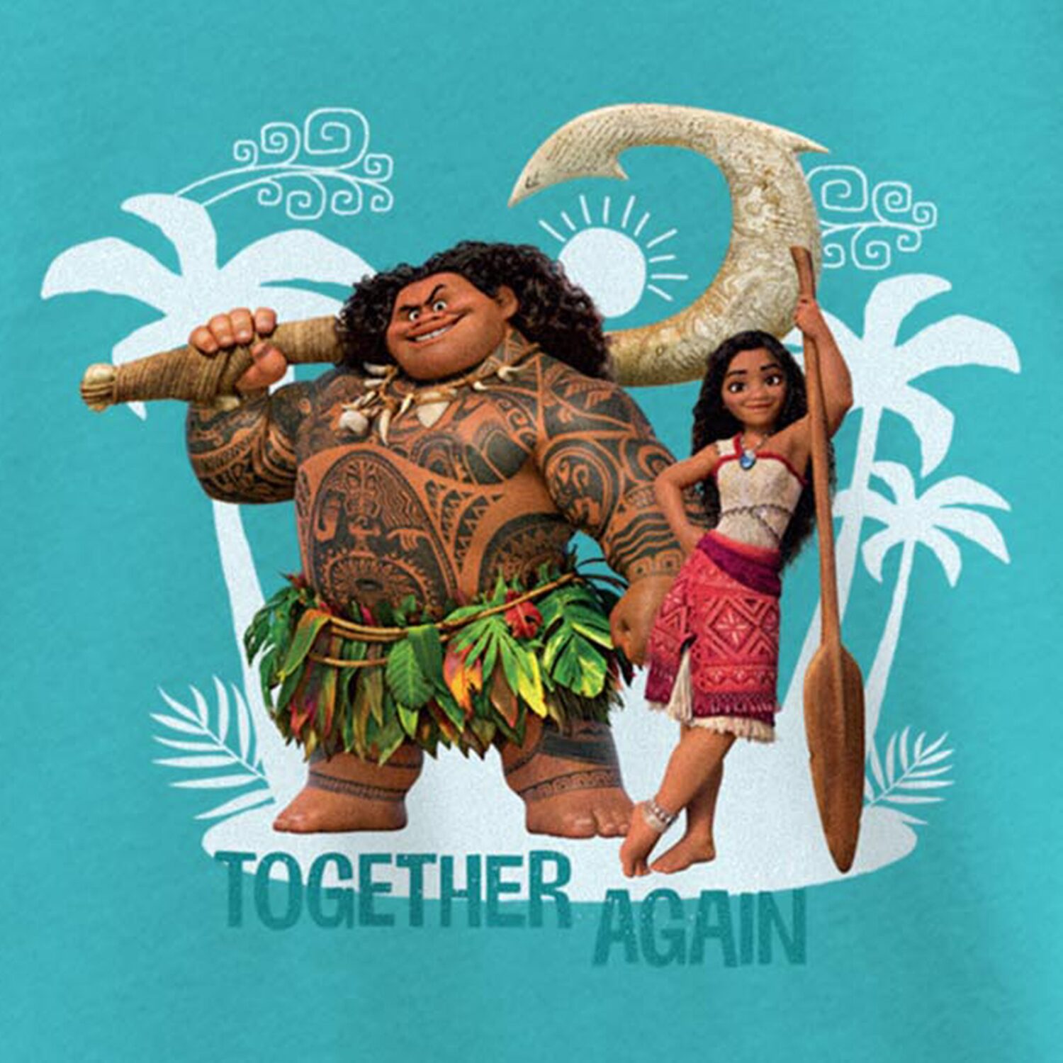Disney Collection Little & Big Kid Girls Crew Neck Short Sleeve Regular Fit Princess Moana Graphic T-Shirt