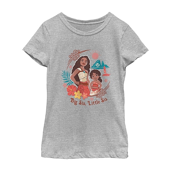 Disney Collection Little & Big Kid Girls Crew Neck Short Sleeve Regular Fit Princess Moana Graphic T-Shirt
