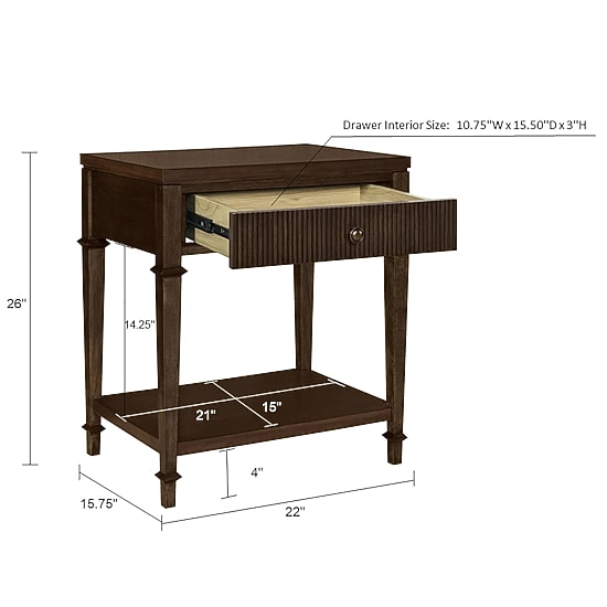 Martha Stewart 1-Drawer Nightstand