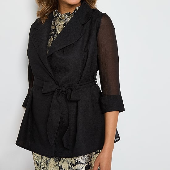 Studio 1 Womens V Neck 3/4 Sleeve Shrug