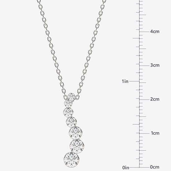 Floating Diamonds (F / Vs2) Womens 1 CT. T.W. Lab Grown White Diamond 14K Gold 18 Inch Pendant Necklace