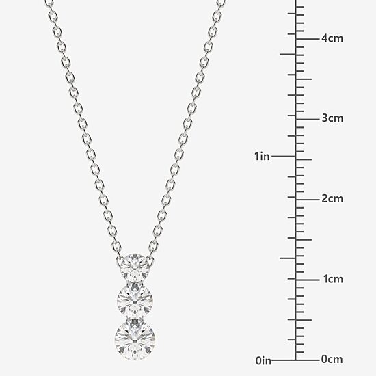 (F / Vs2) Womens 1 CT. T.W. Lab Grown White Diamond 14K Gold Round 18 Inch Pendant Necklace
