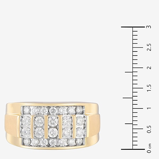 Mens 1 CT. T.W. Natural White Diamond 10K Gold Fashion Ring