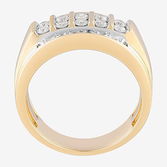 Mens 1 CT. T.W. Natural White Diamond 10K Gold Fashion Ring