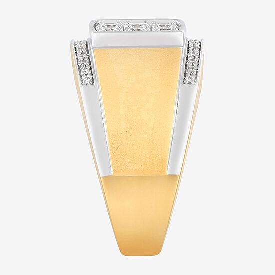 Mens Cubic Zirconia 14K Gold Over Silver Sterling Silver Fashion Ring