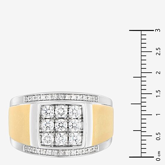 Mens Cubic Zirconia 14K Gold Over Silver Sterling Silver Fashion Ring