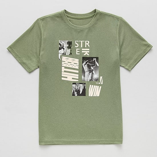 Xersion Performance Little & Big Kid Boys Crew Neck Short Sleeve Regular Fit Graphic T-Shirt