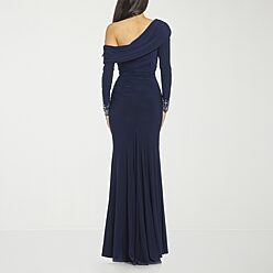 long dark blue dress and jcpenney formal flowy Long Sleeve Blue Dresses for Women