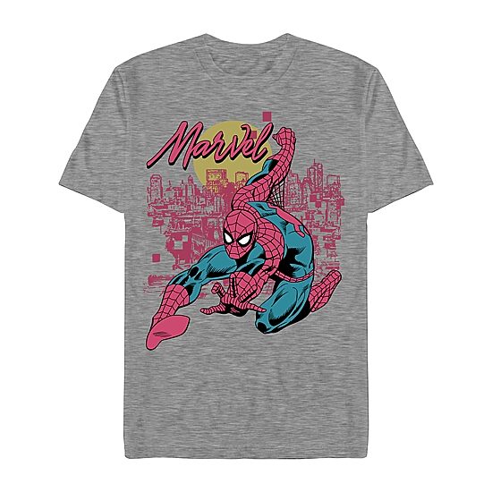 Mens Short Sleeve Spiderman Graphic T-Shirt