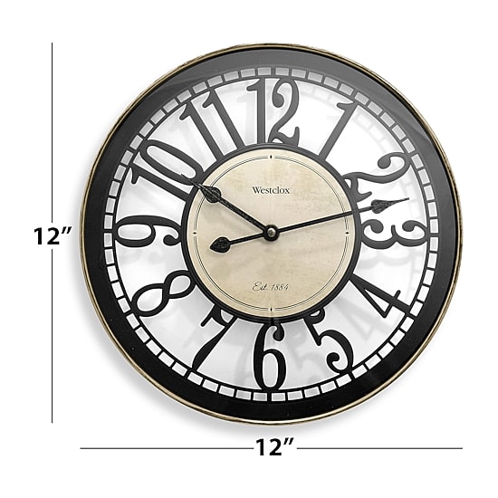 Westclox 12" Bronze Open Arabic Numeral Wall Clock