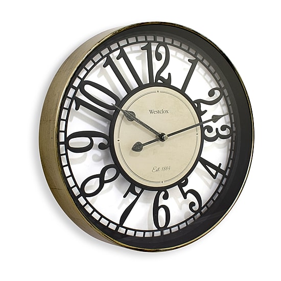 Westclox 12" Bronze Open Arabic Numeral Wall Clock