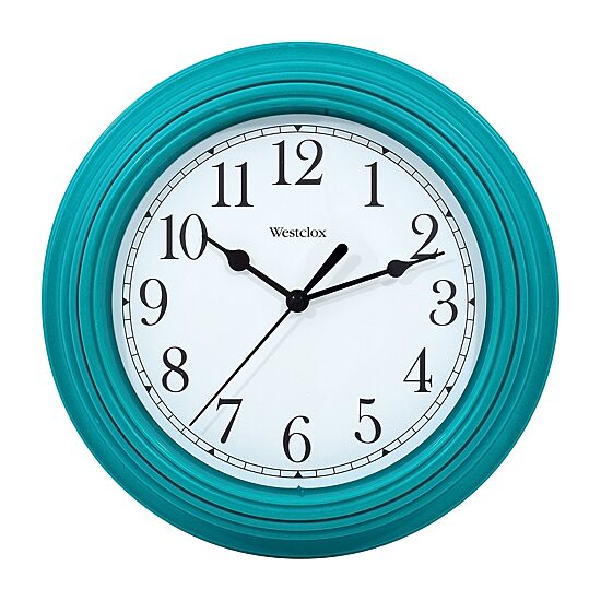 Westclox 9" Teal Round Simplicity Wall Clock