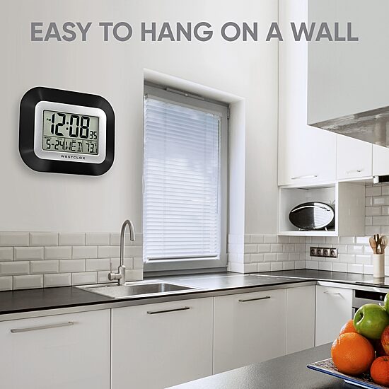 Westclox Digital Lcd Day &And Temperature Wall Clock