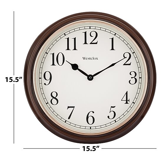 Westclox 15.5" Round Woodgrain Wall Clock