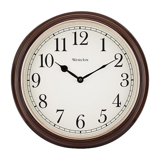 Westclox 15.5" Round Woodgrain Wall Clock