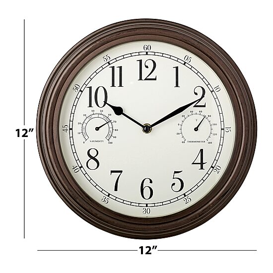Westclox 12" Brown Silent/Non-Ticking Wall Clock