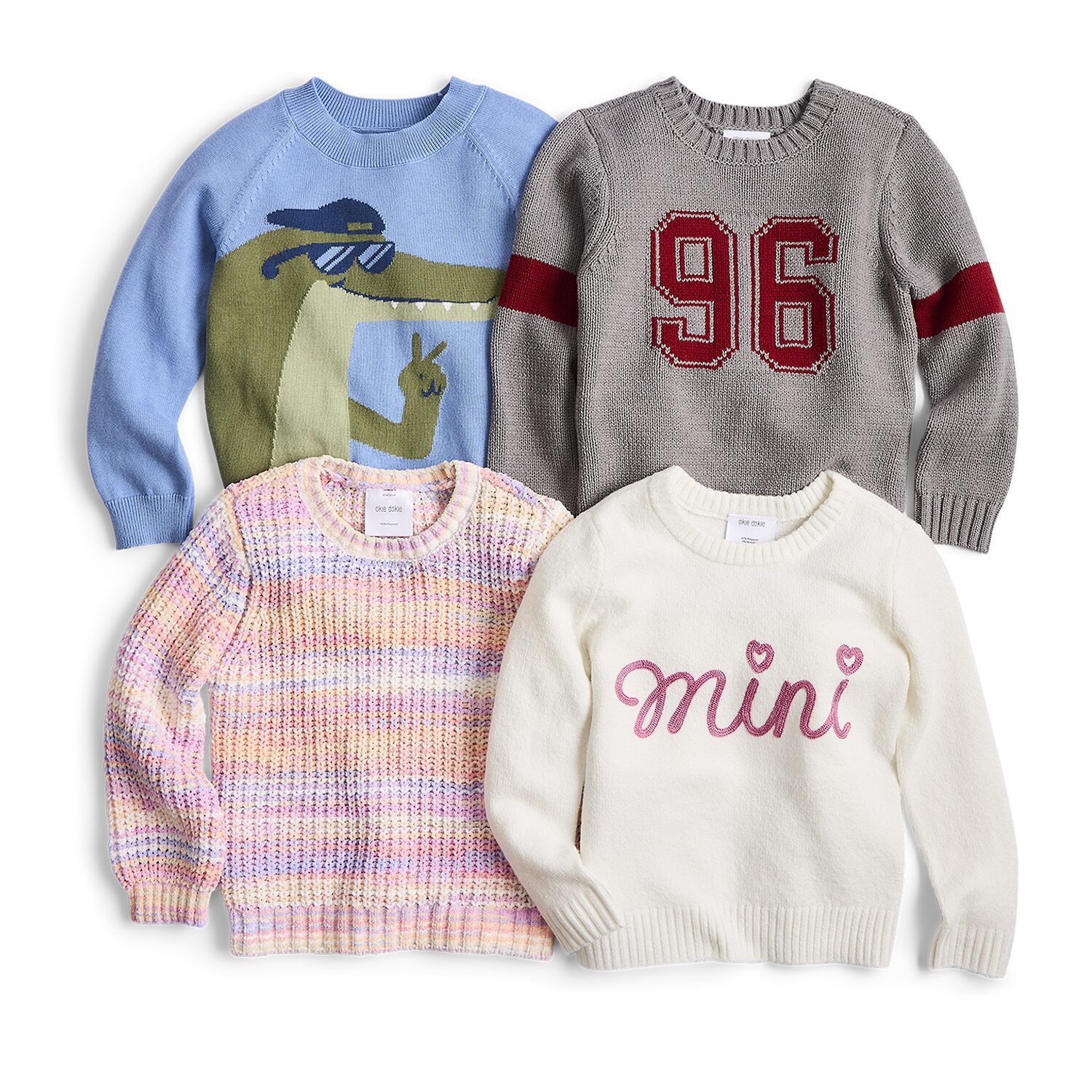 Okie Dokie Toddler & Little Girls Crew Neck Long Sleeve Pullover Sweater