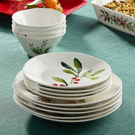 Certified International Holly And Vines 4-pc. Stoneware Dessert Plate