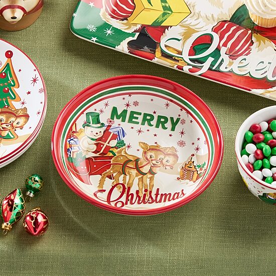 Certified International Santa'S Retro Christmas 4-pc. Ceramic Soup Bowl