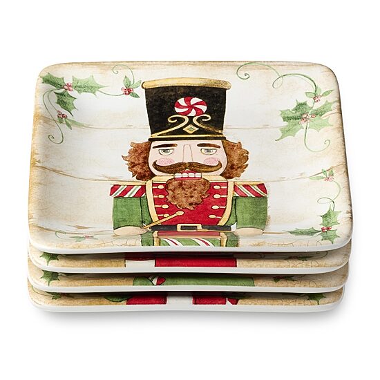 Certified International Nutcracker Parade 4-pc. Ceramic Appetizer Plate