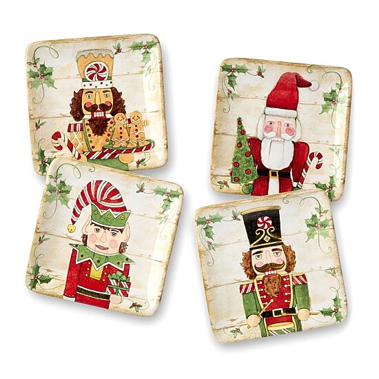 Certified International Nutcracker Parade 4-pc. Ceramic Appetizer Plate