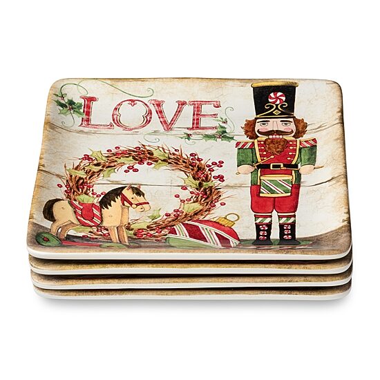 Certified International Nutcracker Parade 4-pc. Ceramic Dessert Plate