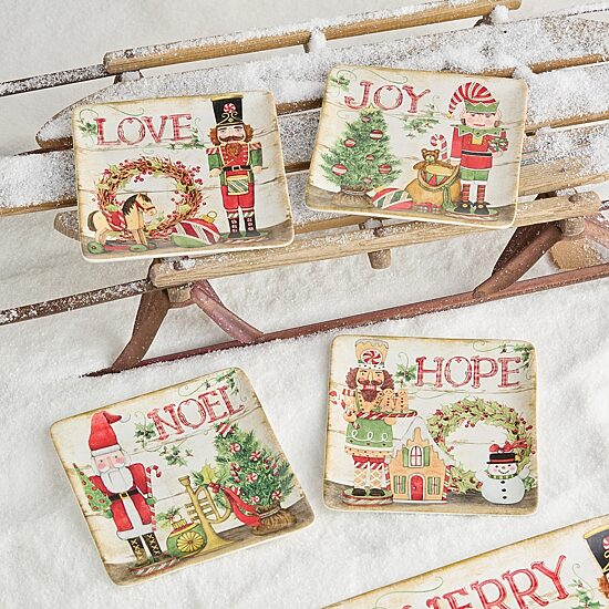 Certified International Nutcracker Parade 4-pc. Ceramic Dessert Plate