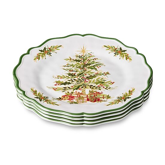 Certified International Holly Tree 4-pc. Melamine Dinner Plate