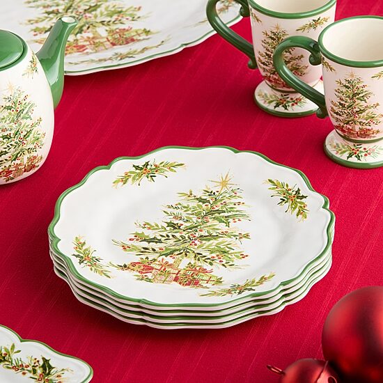Certified International Holly Tree 4-pc. Melamine Dinner Plate