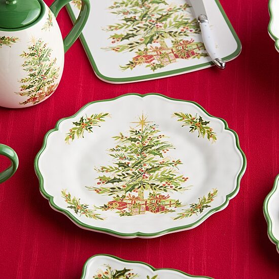 Certified International Holly Tree 4-pc. Melamine Dinner Plate