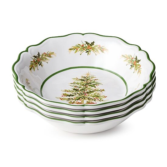 Certified International Holly Tree 4-pc. Melamine Soup Bowl