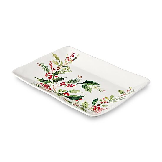 Certified International Holly And Vines Stoneware Serving Platter