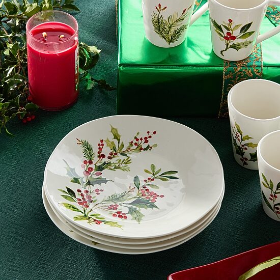 Certified International Holly And Vines 4-pc. Stoneware Dinner Plate