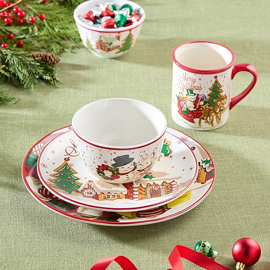 Certified International Santa'S Retro Christmas 16-pc. Ceramic Dinnerware Set