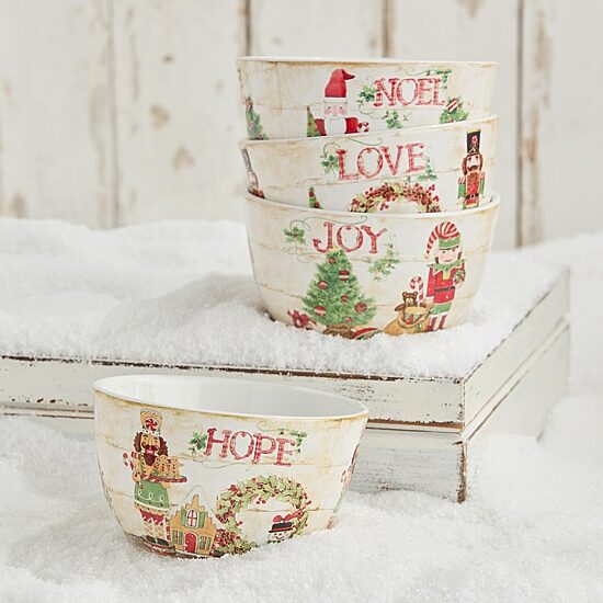 Certified International Nutcracker Parade 4-pc. Ceramic Ice Cream Bowl