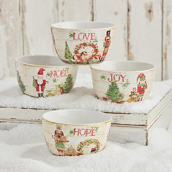 Certified International Nutcracker Parade 4-pc. Ceramic Ice Cream Bowl
