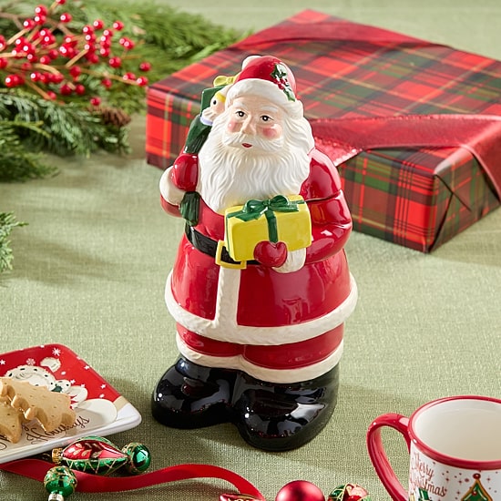 Certified International Santa'S Retro Christmas Ceramic Cookie Jar