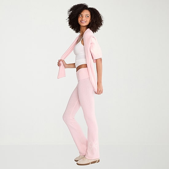 AEROPOSTALE Womens Juniors Flare Mid Rise Sweater Pant