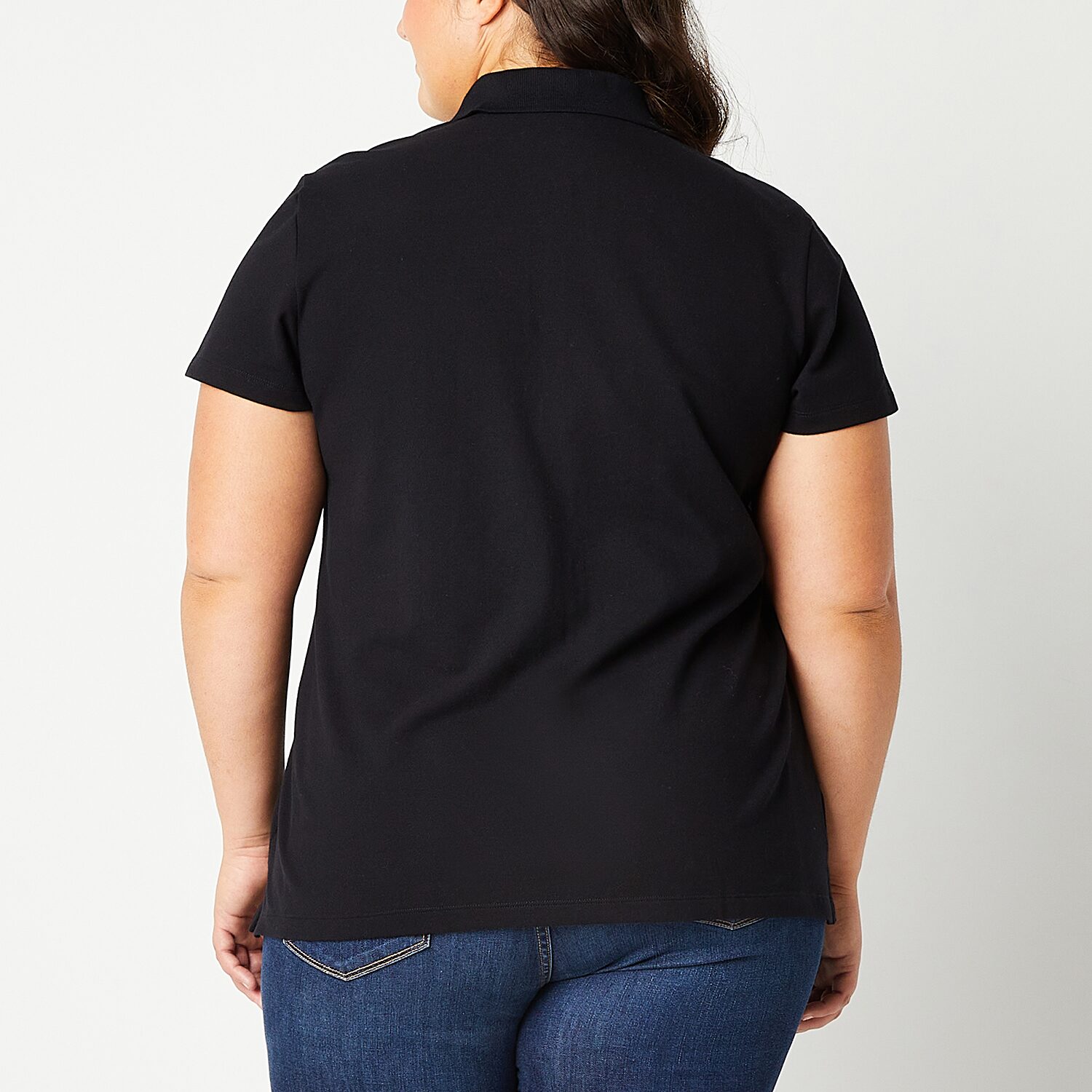St. John's Bay Womens Plus Short Sleeve Polo Shirt