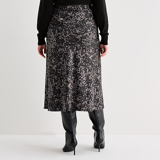 Worthington Womens Plus Mid Rise Midi A-Line Skirt