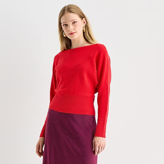 Worthington Womens Boat Neck Long Sleeve Pullover Sweater