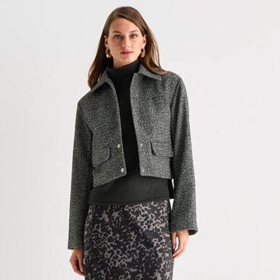 Worthington Womens Midweight Cropped Jacket
