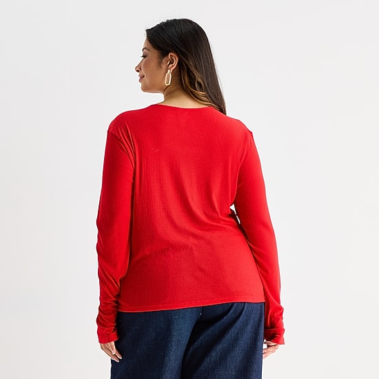 Worthington Womens Plus Crew Neck Long Sleeve Blouse