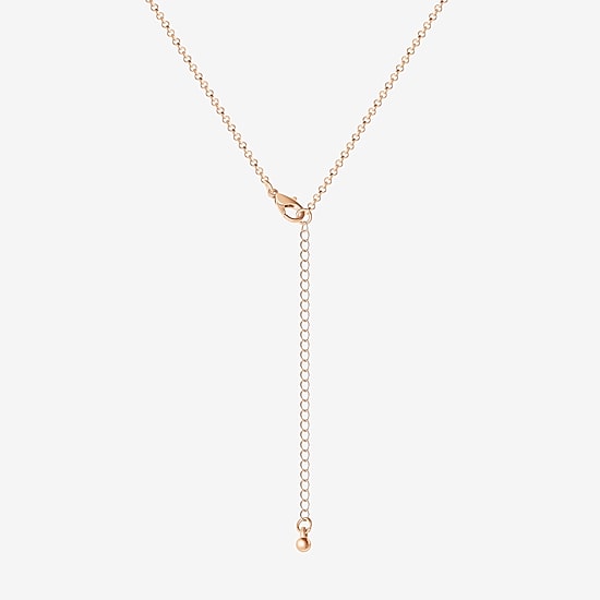 JS Jessica Simpson Womens Crystal Alloy Heart Pendant Necklace