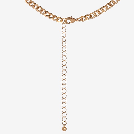 JS Jessica Simpson Gold Tone Western Womens Blue 16 Inch Statement Necklace