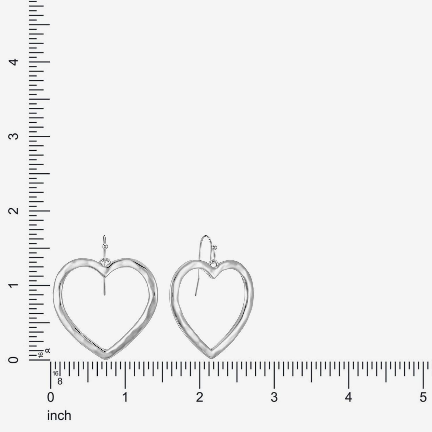 Liz Claiborne Hammered Open Womens Heart Drop Earrings
