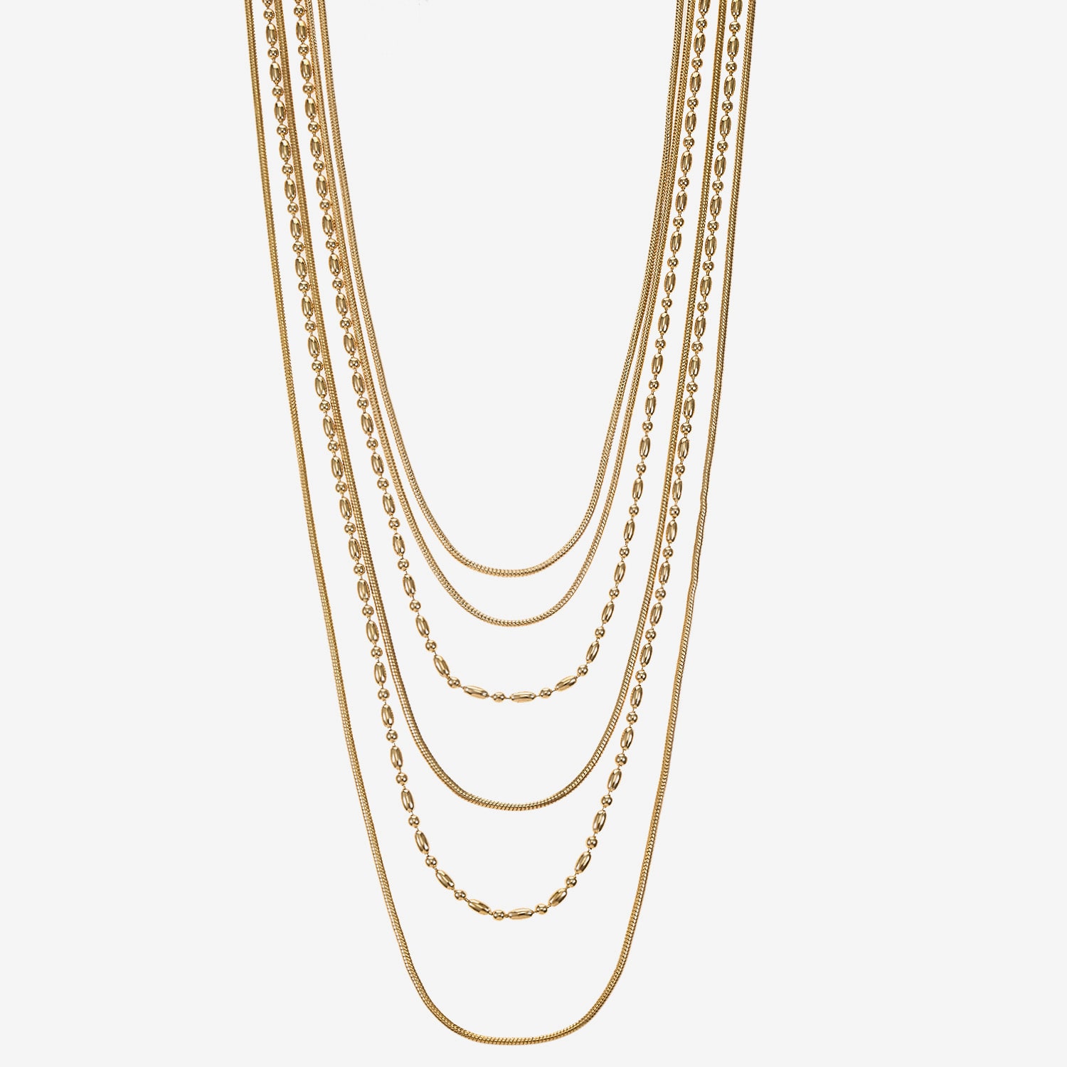 Liz Claiborne Chain Multi Layered Womens 17 Inch Statement Necklace
