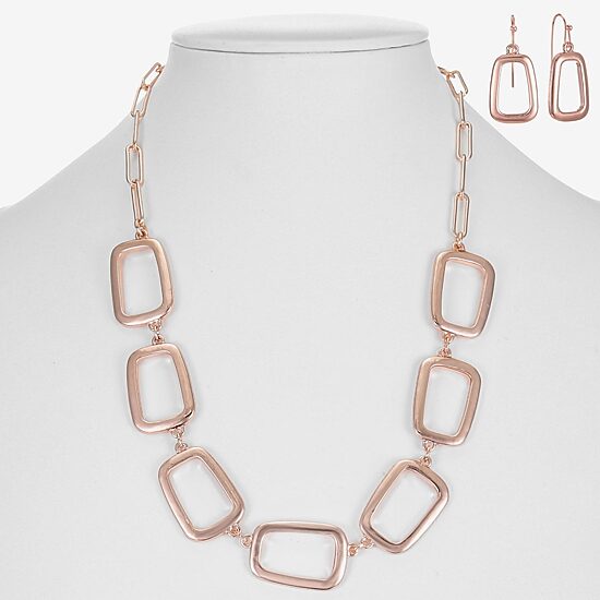 Liz Claiborne Frontal Collar Necklace & Drop Earring Womens Square 2-pc. Jewelry Set