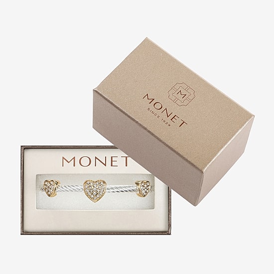Monet Jewelry Two Tone Rope Twist Womens Glass Cuff Bracelet